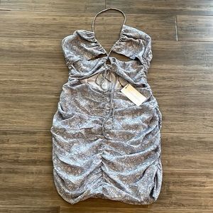 NWT Blue cut out dress from local high end boutique, size L